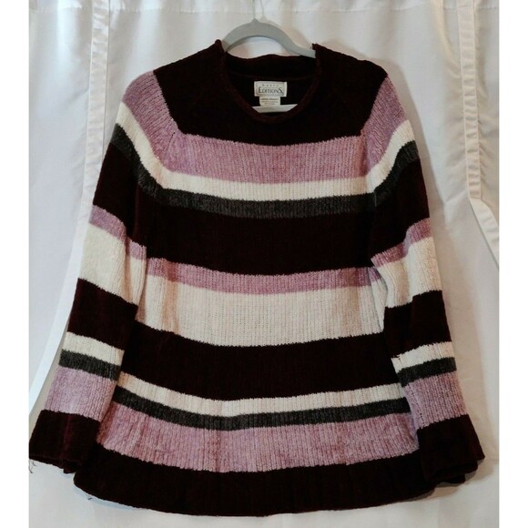 Basic Editions Womens Striped Long Sleeve‎ Sweater Acrylic Roll Neck Size Large - Picture 2 of 10